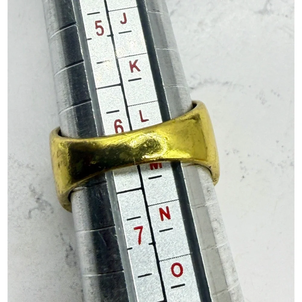 Gold Tone Black Faceted‎ Stone Signet Style Ring Sizes 6.25 & 8.5 VIDEO